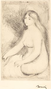 Istuva kylpijä Baigneuse assise, n. 1905. tekijältä Pierre Auguste Renoir