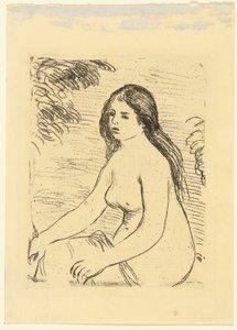 Istuva alaston nainen tekijältä Pierre Auguste Renoir