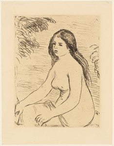 Istuva alaston nainen tekijältä Pierre Auguste Renoir