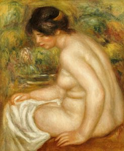 Sivukuva istuvasta uimaresta tekijältä Pierre Auguste Renoir