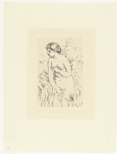 Pysyvä alaston nainen tai uimari Baigneuse debout a mi jambes tekijältä Pierre Auguste Renoir