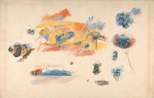 Maiseman, puiden ja eksoottisten hedelmien tutkimukset, n. 1885. tekijältä Pierre Auguste Renoir