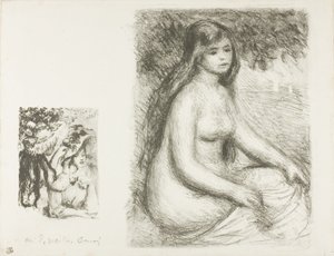 Kiinnitetty hattu ja kylpylä tekijältä Pierre Auguste Renoir