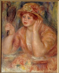 Nainen peilissä. Pierre Auguste Renoirin (1841-1919) maalaus tekijältä Pierre Auguste Renoir