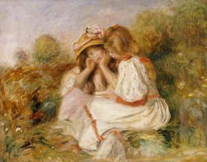 Kaksi tyttöä, n. 1890 tekijältä Pierre Auguste Renoir