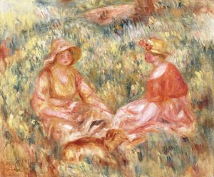 Kaksi naista ruohossa, n. 1910 tekijältä Pierre Auguste Renoir