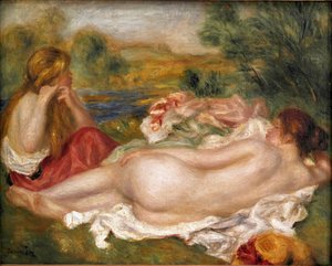 Kaksi uimaria. Pierre Auguste Renoirin maalaus (Pierre-Auguste tekijältä Pierre Auguste Renoir