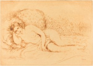 Woman Reclining Femme-sohva, 1906. tekijältä Pierre Auguste Renoir