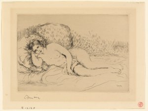 Nainen makuuasennossa, vasemmalla tekijältä Pierre Auguste Renoir