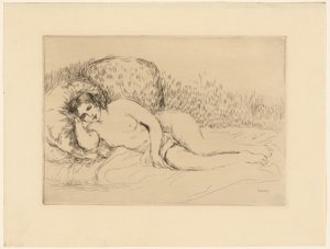 Nainen makuuasennossa, vasemmalla tekijältä Pierre Auguste Renoir