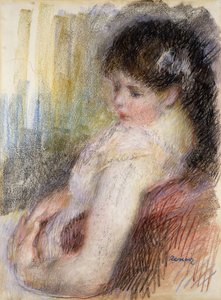 nainen istuu; Istuva nainen, 1879 tekijältä Pierre Auguste Renoir