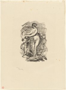 Nainen, jolla on viinirypäle, 1. variantti tekijältä Pierre Auguste Renoir