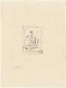 Nainen viiniköynnöksen kanssa, 2. variantti tekijältä Pierre Auguste Renoir