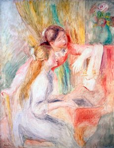Nuoret tytöt pianon ääressä, 1892. tekijältä Pierre Auguste Renoir