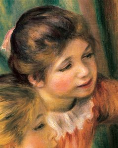Nuoret tytöt pianon ääressä, yksityiskohta tekijältä Pierre Auguste Renoir