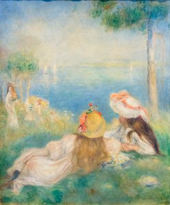 Nuoret tytöt meren rannalla, n. 1894 (öljy kankaalle) tekijältä Pierre-Auguste Renoir