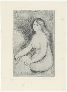 Istuva alaston nainen Baigneuse assise tekijältä Pierre-Auguste Renoir