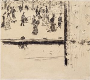 Boulevard des Batignolles, n. 1896-1898 (sivellin ja musta muste paperille) tekijältä Pierre Bonnard