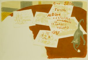 Kansi albumille "The Album of Original Prints from the Vollard Gallery"; "Alkuperäisten tulosteiden albumi Vollard Gallerysta" tekijältä Pierre Bonnard
