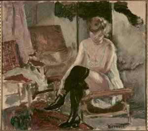 Tutkimus nuoresta naisesta hänen pitkällä leposohvalla tekijältä Pierre Bonnard