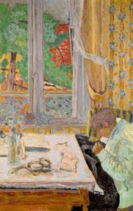 Ompelija tai ompelu ikkunasta tekijältä Pierre Bonnard