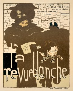 La Revue Blanche, juliste, joka mainostaa kuuluisan kuukausilehden ensimmäistä numeroa 1894