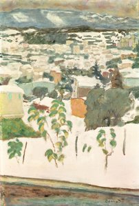 Le Cannet lumessa, n. 1927 (öljy kankaalle) tekijältä Pierre Bonnard