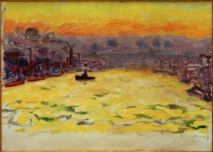 Satama, laskeva aurinko tekijältä Pierre Bonnard