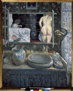 Peili pesutelineen yläpuolella tekijältä Pierre Bonnard