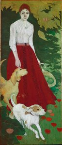 Neiti Andree Bonnard ja hänen koiransa (öljy kankaalle tekijältä Pierre Bonnard