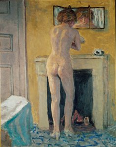 Nu Devant la Cheminee (öljy kankaalle) tekijältä Pierre Bonnard