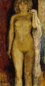 Nude, valaistu lampulla