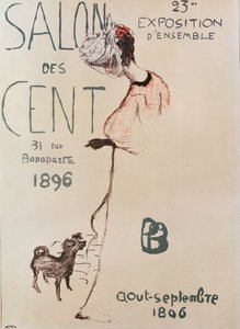 Juliste, joka mainostaa Salon des Centin 23. näyttelyä, 1896