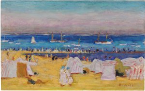 The Beach (Arachon), n. 1922 (öljy kankaalle) tekijältä Pierre Bonnard
