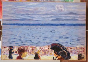 The Beach, Blue Sea, noin 1930 tekijältä Pierre Bonnard