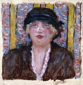 Nainen hatussa, n. 1920 (öljy kankaalle) tekijältä Pierre Bonnard