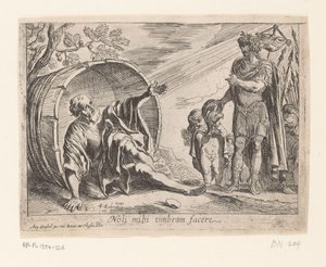 Aleksanteri Suuri ja Diogenes tekijältä Pierre Brebiette