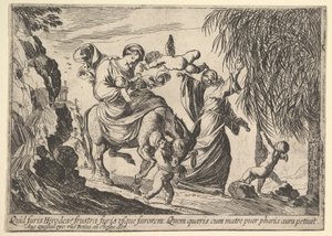 Enkelit antavat treffejä lapselle, 1610-42. tekijältä Pierre Brebiette