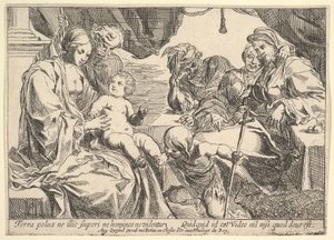 Pyhä perhe pyhien kanssa, 1610-42. tekijältä Pierre Brebiette