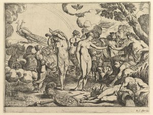 Pariisin tuomio, 1610-42. tekijältä Pierre Brebiette