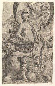 Jupiter, Pluto ja Neptunus tarjoavat rikkauksiaan onnelle, 1624.