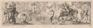 Putti ja Satyrs ampuvat nuolia tekijältä Pierre Brebiette