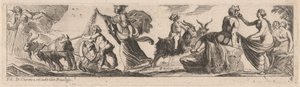 Satyr ajaa paria vuohia tekijältä Pierre Brebiette