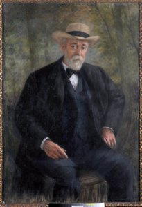 Valtuuston puheenjohtaja Henri Brisson (1835-1912) muotokuva hänen puutarhassaan Montmorencyssa (maalaus) tekijältä Pierre Carrier-Belleuse