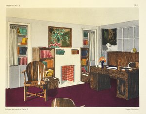 Työkaappi I, Pariisi, kuvitus Leon Moussinacin teoksesta Interieurs, pub. Albert Levy