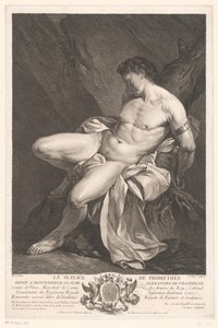 Prometheus ketjutettuna Le supplice de Promethée (otsikko esineessä) tekijältä Pierre Chenu