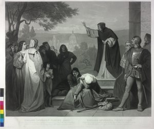 1493 Savonarolan saarna Firenzessä tekijältä Pierre Cottin