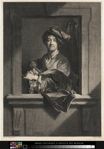 Kaiverrus Hyacinthe Rigaudin muotokuvasta itsestään, 1600-luvun loppu - 1700-luku