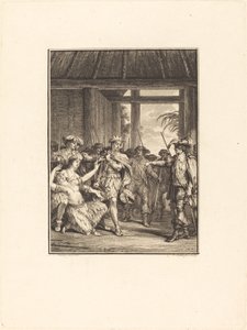 Uuden maailman löytäminen tekijältä Pierre Duflos after Jean Michel Moreau