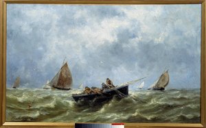 Merikalastajat Emile Berthelemyn (1818-1890) maalaus 1880 Fecamp Museum of Newfoundland tekijältä Pierre Emile Berthelemy